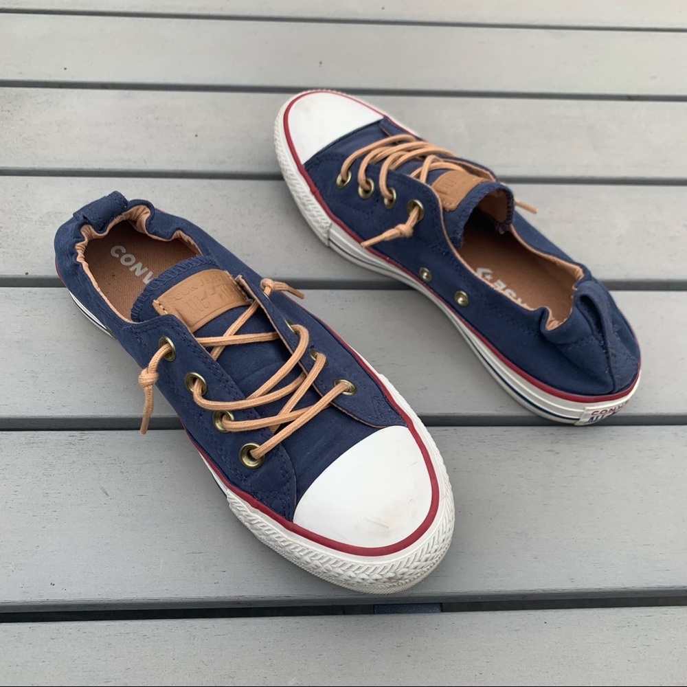 Chuck Taylor All Star Shoreline Converse Slip Blue and Tan shoes size 7